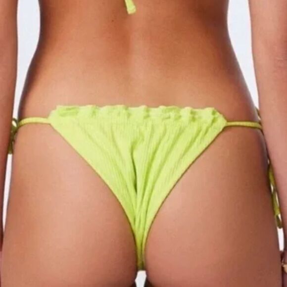 NEW Its Now Cool x free people the frill tri eco neon bikini bottom,‎ M - Picture 3 of 16